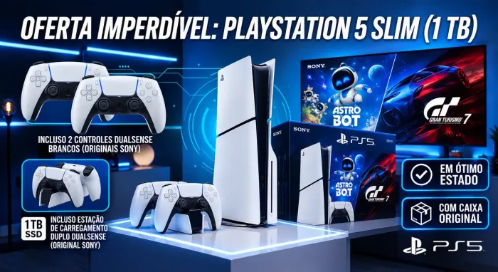 PlayStation 5 slim mídia física 1TB