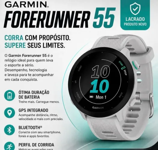 Garmin Forerunner 55 foco e corrida