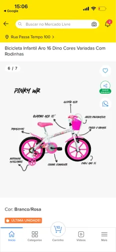 Bicicleta aro 16 menina