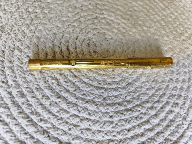 Caneta Watermans Ideal 0552 1/2 V. EUA. Pena de Ouro 14 K Extrafina, Enchedor de Alavanca