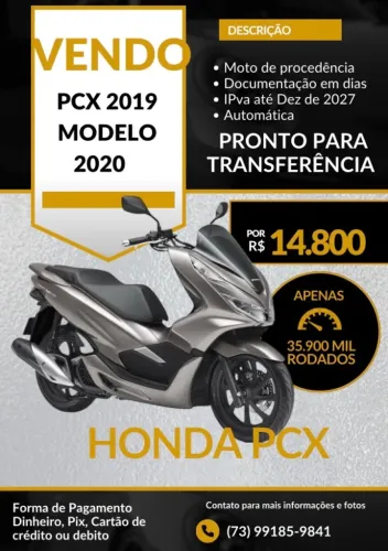Vendo Honda PcX 2019 modelo 2020