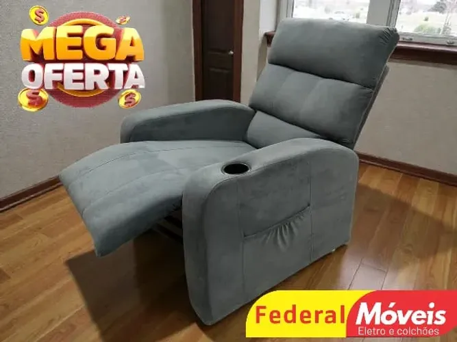 Poltrona do Papai Veludo Porta Copos Embutidos - Promoção!