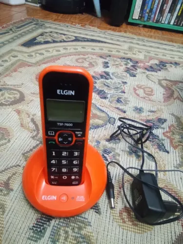 Telefone sem fio laranja elgin(sem bateria)