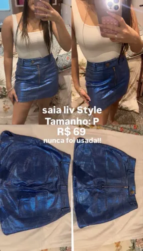 Saia azul fundo brilhante