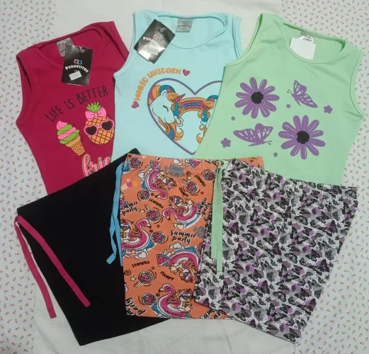 Kit 3 conjuntos infantis feminino 