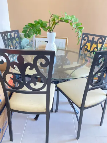 Mesa para sala de janta de vidro 