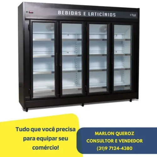 Refrigerador Expositor 4 Portas Preto Polar