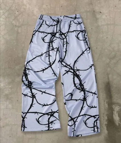 Calça Manfinity Streetwear - Estampa Arame Farpado (Trap/Y2K)
