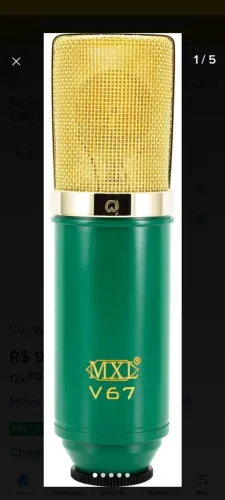 MICROFONE MXL V 67 CÁPSULA BANHADA A OURO