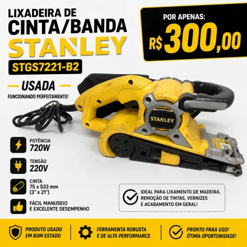 Lixadeira de cinta/banda Stanley STGS7221