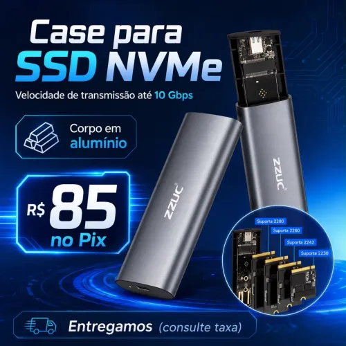 Case para SSD nvme em alumínio Novo