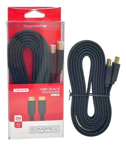 Cabo HDMI 2 Metros Tomate MHD4002 Alta Definição TV PC Monitor Console