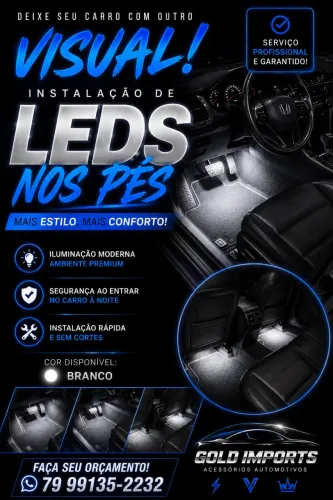 Instalação de Leds nos pés pra qualquer carro