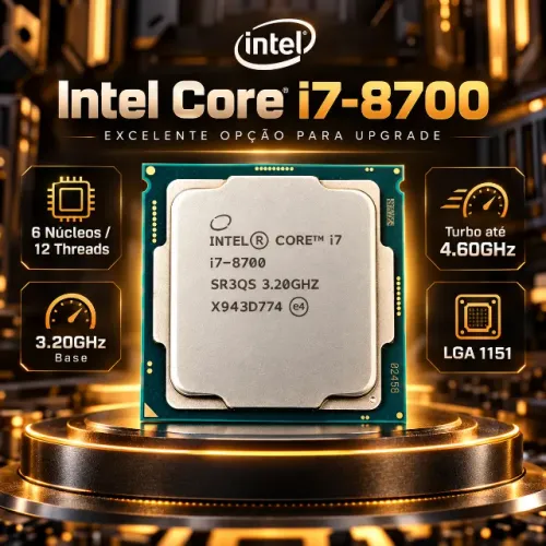 Intel Core i7-8700 8ª Geração | 6 Núcleos 12 Threads | LGA 1151