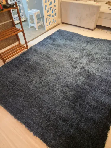 Tapete 2,00 x 2,50 para Quarto Sala Escritório Pelo Macio Azul
