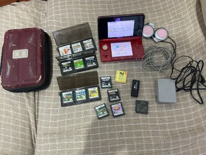 Nintendo 3ds completo vermelho