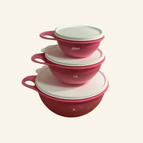 Tupperware Kit 3 peças - Linha criativa - Rosa