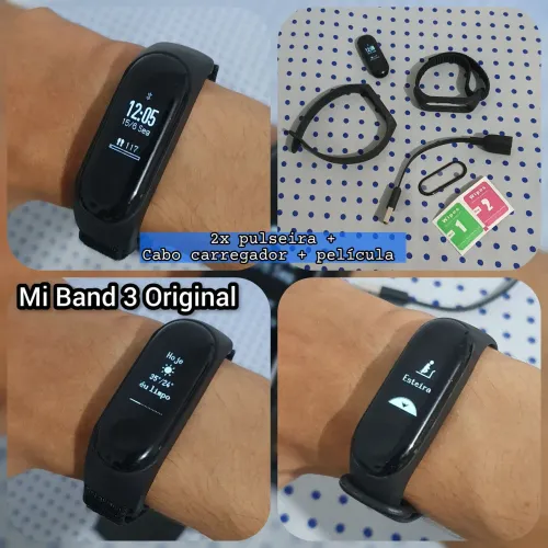Vendo Mi Band 3 Original - 2x pulseiras - Carregador original - Película