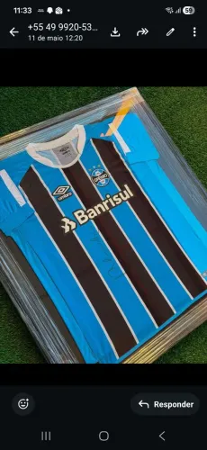 QUADRO camisa gremio autografado