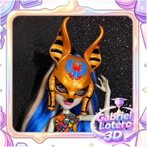 Máscara Midnight Runway para a boneca Monster High Cleo de Nile - impressão 3D