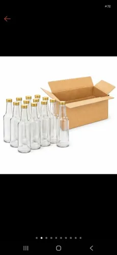 Kit 36 garrafas de vidro 275ml tampa dourada