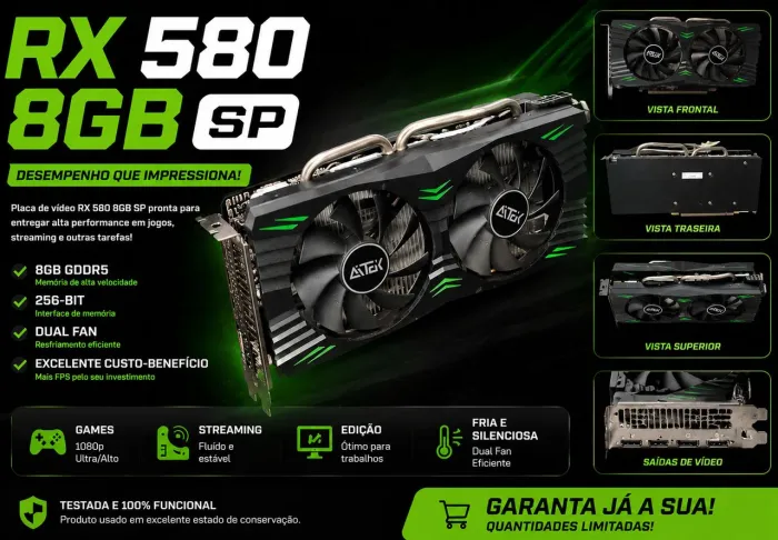 RX 580 8gb 256bits