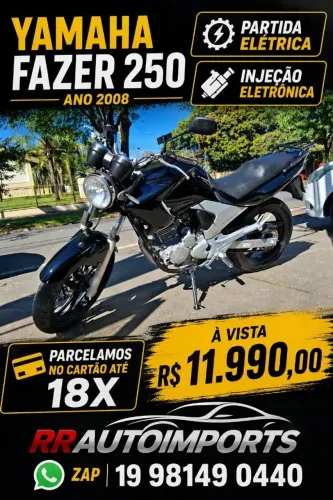 YAMARA FAZER 250 ANO 2008 PARCELAMOS NO CARTÃO ATÉ 18X 