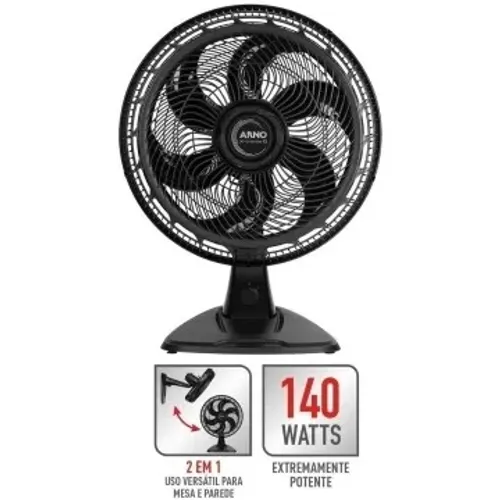 Ventilador 2 em 1 Arno X-Treme 6 Mesa e Parede 40cm 6 Pás 3 Velocidades 110 V