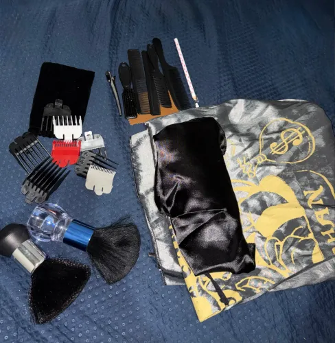 Kit barbeiro máquina e acessórios