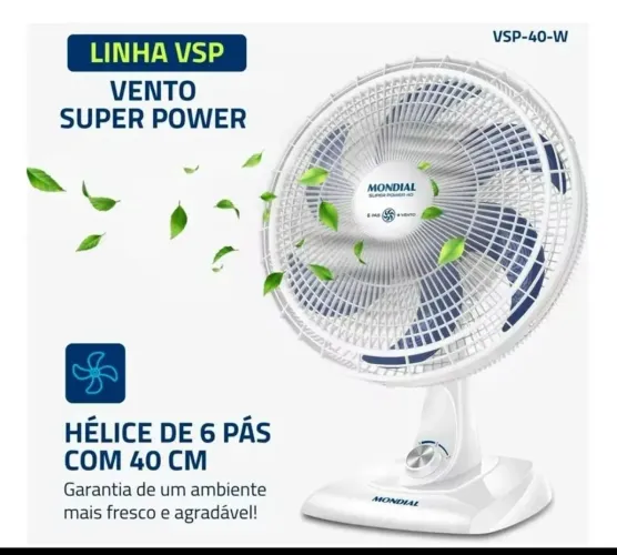 Ventilador mondial 40cm tubo branco