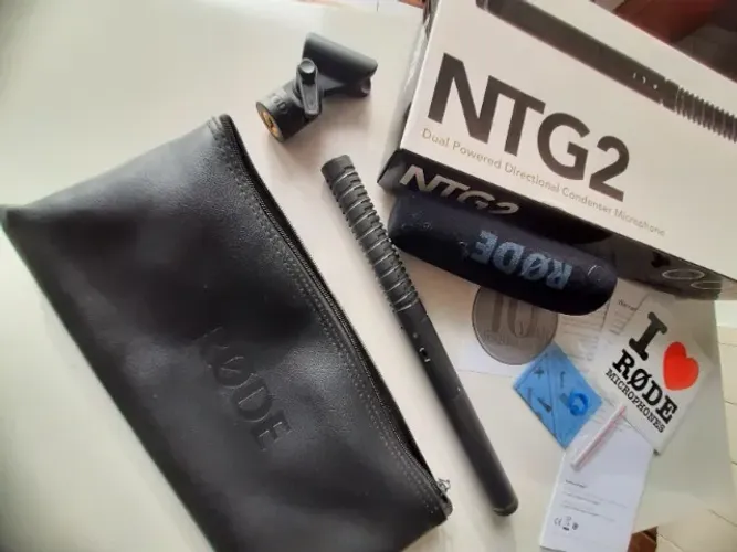 Microfone Rode NTG2 original. acompanha shockmount e windshield