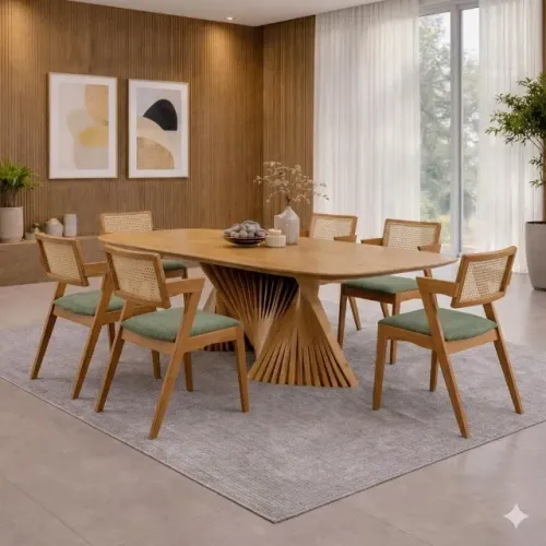 sala de jantar madeira Maciça direto da fábrica - Opala - Sala Nobre