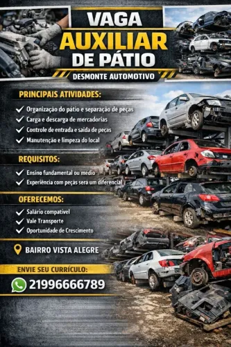Auxiliar de patio - Desmonte automotivo 