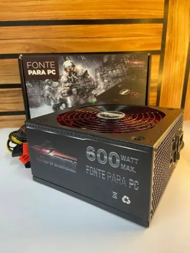 Fonte Atx 600w Nominal Para Pc Desktop Cowboy Kp-535 Nova