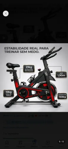Bicicleta Ergométrica Bike Spinning Mkfit Roda Inercia 10kg
