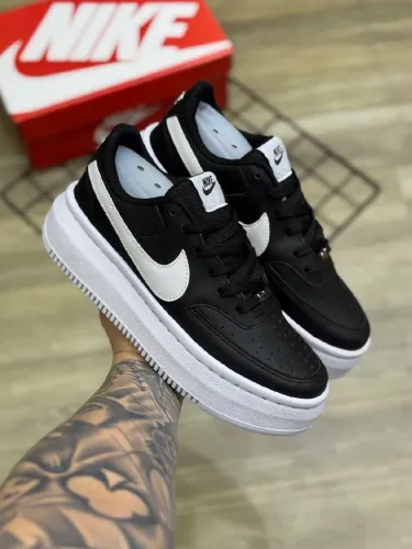 ? Nike Court Vision Plataforma Alta Preto - Estilo e Conforto ?