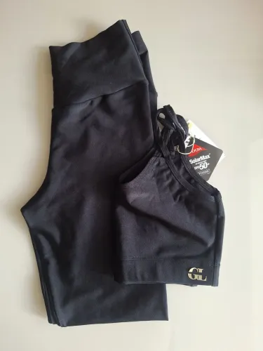 Conjuntos de legging e top feminino malha trilobal