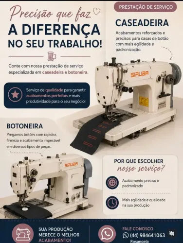 Botoneira e caseadeira prestamos serviços