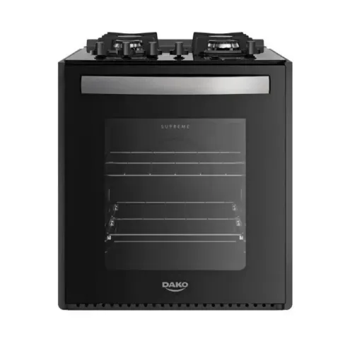 Fogão de Embutir 4 Bocas Preto com Mesa de Vidro Dako Supreme Bivolt