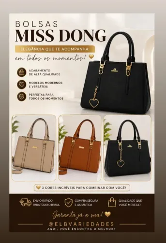 Bolsa Feminina Elegante Premium Transversal e de Mão - Nova | R$ 90,00<br>Descrição: