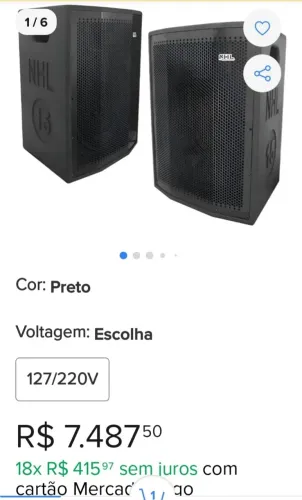 Caixas de som NHL 1000w
