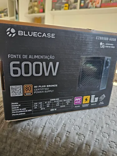 Vendo Fonte Bluecase 600W Real 80 PLUS Bronze PFC Ativo