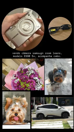 câmera samsung modelo ES90 5x, acompanha cabo, única dona