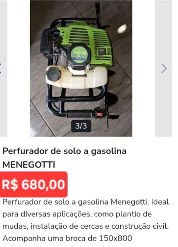 Perfurador de solo a gasolina - trado com broca