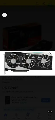 PLACA DE VÍDEO RX 7600 AMD SEM USO, COMPREI E NAO USEI!