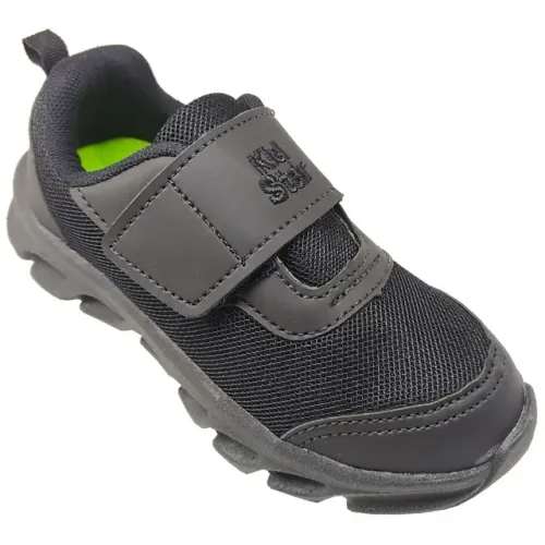 Tênis Infantil Masculino Escolar Preto s/ Cadarço KidStar BBKIEV