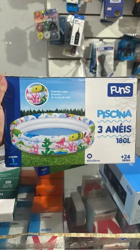 Piscina inflável 3 anéis 180 litros Novo