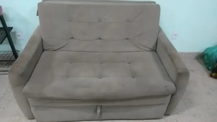 Sofá-Cama 2 Lugares Cinza (Mecanismo Perfeito)