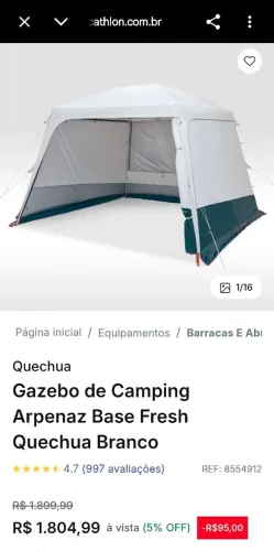 Toldo de Camping Arpenaz Fresh Quechua