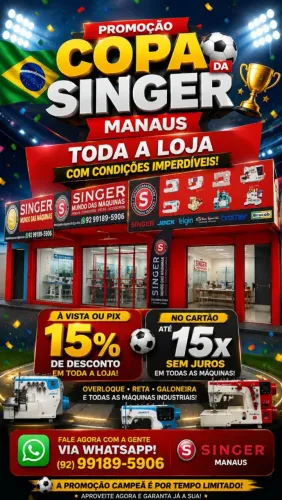 Loja de máquinas de costura com promoçoes